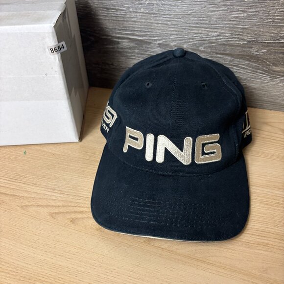 Ping Hat Cap Strap Back Black Golf Golfing i3 Ist Driver Outdoors Adjustable - Picture 9 of 9